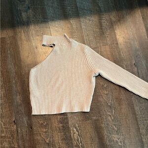 One-Shoulder Ribbed Sweater